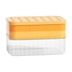 thumbnail image 1 of Bandeja para cubitos de hielo 2 en 1, molde multifuncional de silicona para hacer palitos de hielo con caja de almacenamiento, color naranja, 1 of 10