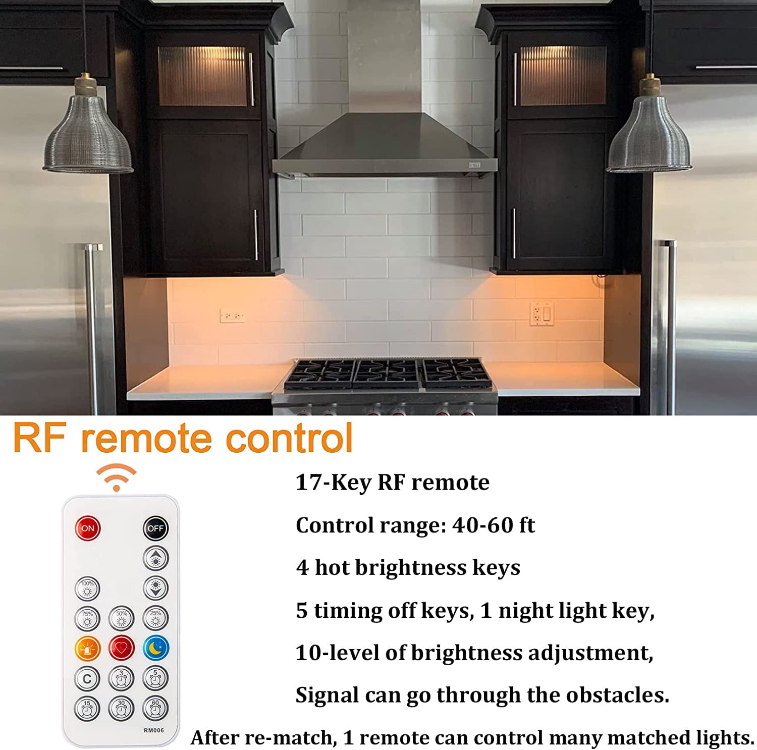 LED Puck Lights Kit with Remote - Dimmable Wired Under Cabinet Lighting 4 Pack, 700lm Super Bright for Kitchen, Counter, Closet & Shelf, 2700K Warm White, Timer Function