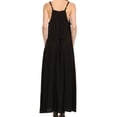 thumbnail image 2 of Sakkas Aisley Floral Embroidered Sleeveless Adjustable Strap Button Up Dress - Black - S/M, 2 of 4