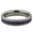 thumbnail image 5 of Metals Jewelry Men's / Women's 4mm Tungsten Carbide Purple Carbon Fiber Inlay Wedding Band Ring Size 7, 5 of 8