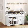 thumbnail image 4 of HOMCOM Sideboard, Buffet Cabinet with 4 Barn Doors and 3 Drawers White, 4 of 10