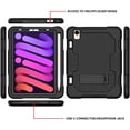 thumbnail image 2 of Case for iPad Mini 6, Slim Duty Drop Proof Shockproof Protective Cover with Stand and Pencil Holder for  Case for iPad Mini 6th Gen 8.3 inch (Black), 2 of 6