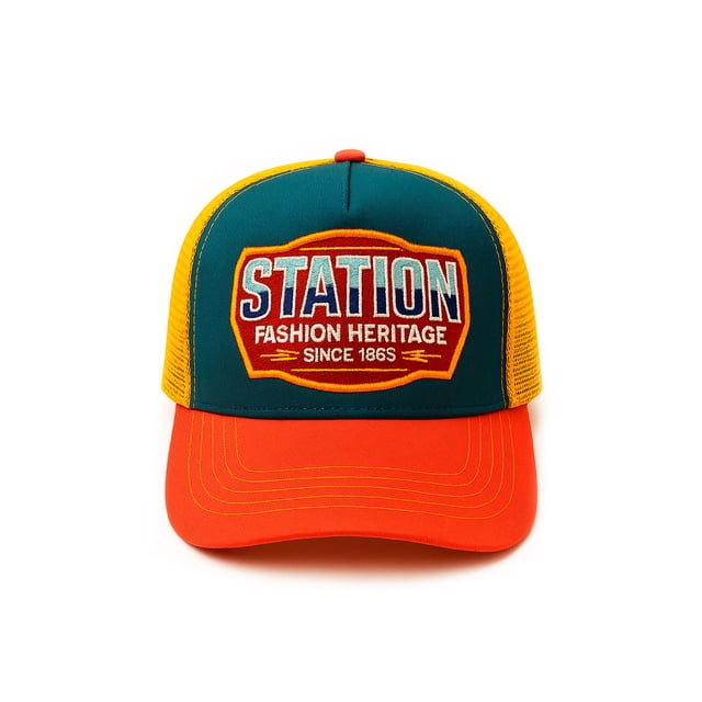 Knite Gorra trucker de malla Station Fashion visera curva hombre ajuste snapback