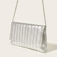 thumbnail image 3 of SUNHUFA Women Evening Bag Flap Metallic PU Clutch Purse Shiny Envelope Handbag (Silver), 3 of 9
