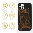 thumbnail image 4 of Case Yard Wooden Case for iPhone-12-Pro-Max Soft TPU Silicone cover Slim Fit Shockproof Wood Protective Phone Cover for Girls Boys Men and Women Supports Wireless Charging Grizzly Bear Design, 4 of 7