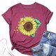 thumbnail image 1 of Gibobby Blusa de Trabajo de Manga Corta Las mujeres rematan la camisa moda casual cuello redondo manga corta(Rosa caliente,XL), 1 of 4