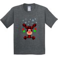 thumbnail image 3 of Inktastic Cute Flannel Reindeer with Christmas Bulbs and Snowflakes Youth T-Shirt, 3 of 5