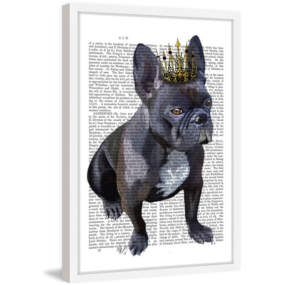 Marmont Hill "French Bulldog King" Framed Painting Print
