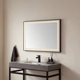 thumbnail image 4 of Vinnova Design 36" Rectangular Aluminum Framed LED Wall Mount Bathroom Vanity Mirror in Black, 4 of 8