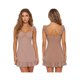 thumbnail image 2 of Vestido corto de verano para mujer, color liso, ribete de encaje, mangas acampanadas, escote en V, corte en A., 2 of 9