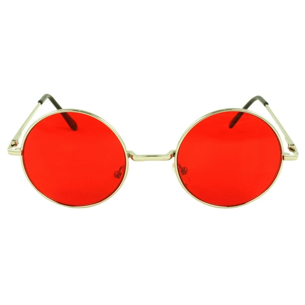 Retro Round Sunglasses in Red -