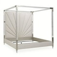 thumbnail image 4 of Michael Amini Penthouse Eastern King Canopy Bed - Frosted Linen, 4 of 14
