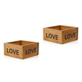 thumbnail image 6 of Raindrops 2pcs Vintage Wooden Flower Pot Moss Micro Landscape Box Toiletries Box, 6 of 8