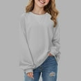 thumbnail image 2 of Towmus Girls Pullover Sweatshirt Fall Oversized Crewneck Casual Long Sleeve Solid Color Sweatshirts Basic Pullover Tops 14 Years, 2 of 7