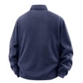 thumbnail image 4 of Donemore Men's Fleece-Lined Solid Color Long Sleeve Turn-Down Collar Outdoor Wind-Resistant Jacket with Zippered Pockets Casual Zipper Coat, 4 of 9