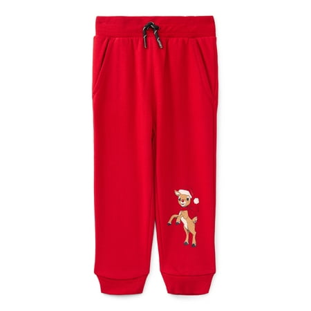 Rudolph the Red Nosed Reindeer Unisex Toddler Holiday Graphic Jogger Pants, Sizes 12M-5T