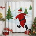 thumbnail image 2 of Red Christmas Santa Shower Curtains for Bathroom, Xmas Tree Snowflake Waterproof Fabric Shower Curtain for Bathroom Bathtub Decoration, Machine Washable, 72"x72", 2 of 9