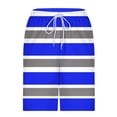 thumbnail image 5 of ZCFZJW Mens Swim Trunk with Compression Liner Casual Striped Color Block Printed Drawstring Swim Shorts Stretch Quick Dry Bathing Suits with Pockets Swimwear Blue XL, 5 of 6