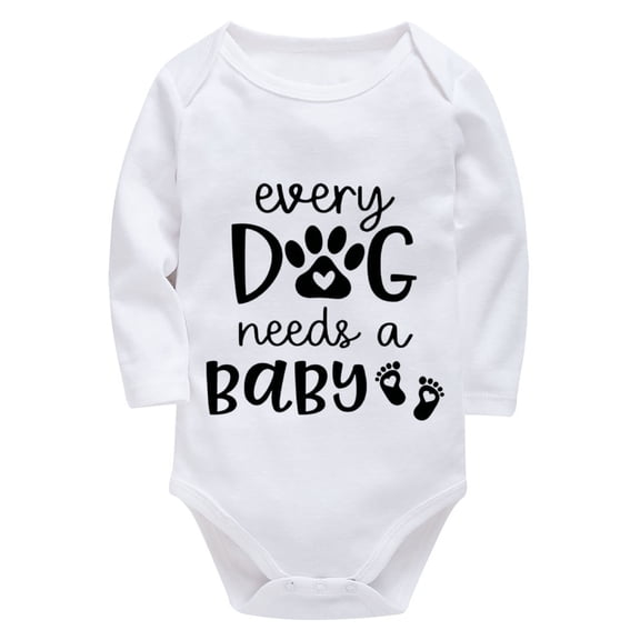 Every Dog Needs A Baby Plain Onesie Long Sleeve Girl Baby Outfits White 3-6 Month Onesie