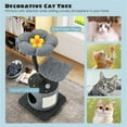 thumbnail image 5 of Pefilos 35" Cat Tree for Small Indoor Cats, Plush Cat Tower with Large Cat Condo, Perch and Sisal Cat Scratching Board for Kittens, Gray, 5 of 8