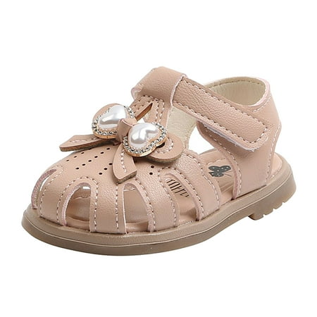 

Binmer Toddler Infant Kids Baby Girls Pearl Bowknot Princess Leather Shoes Sandals