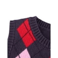 thumbnail image 4 of ZAXARRA Women?s Diamond Check V Neck Knitted Sweater Pullover Elastic Vest, 4 of 9