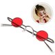 thumbnail image 2 of Small Round Frame Sunglasses Creative Eyeglasses Decorative Party Glasses Beach Eyewear for Men Women (Red), 2 of 3