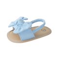 thumbnail image 4 of Sandalias de verano para bebé niña, zapatos para niña, antes de caminar al aire libre, suela suave, zapatos de playa, Sandalias planas, primeros zapat Azul 13cm, 4 of 8