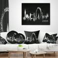 thumbnail image 4 of Designart London Dark Silhouette - Cityscape Painting Throw Pillow - 16x16, 4 of 5