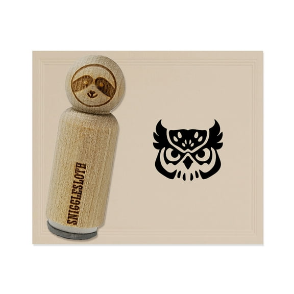 Great Horned Owl Head Rubber Stamp for Scrapbooking Crafting Stamping - Mini 1/2 Inch