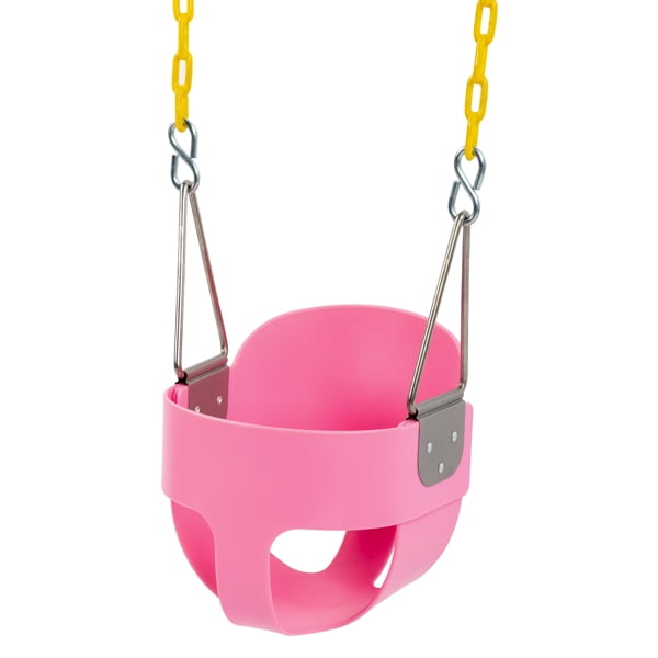 SUNNYTONE Kingdom Toddler Swing - Heavy Duty, High Back, Full Bucket Baby Swing Seat with Coated Chains for Outdoor Use - Fully Assembled