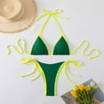 thumbnail image 2 of Staron Women's High Waisted Bikini Set Drawstring Adjustable Push Up Swimsuit Two Piece Beach Vacation Casual Swimwear, Green S, 2 of 7