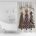 thumbnail image 4 of Western Cowboy Christmas Shower Curtains for Bathroom Waterproof Fabric Bath Curtains Decor Bath Tub Curtain Leopard Brown Xmas Tree Decorative Shower Curtain Sets with 12 Hooks, 72x72 Inch, 4 of 6