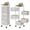 WHITE, variant on Rotating Kitchen Storage Shelf 5 Tier, Metal Fruit Vegetable Storage Basket Multi-Layer Vegetable Rack Storage Trolley on Wheels, Floor-Standing Basket for Kitchen Bathroom, Square