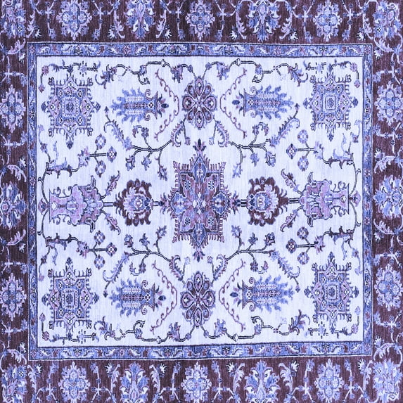 Ahgly Company Indoor Square Oriental Blue Traditional Area Rugs, 4' Square