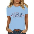 thumbnail image 2 of VerPetridure American Flag Shirts for Women 4th of July Tops USA Print T Shirt Casual Short Sleeve American Proud T-Shirt Tops, 2 of 8