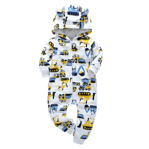 Aayomet Baby Rompers Baby Romper Boys Organic Cotton Baby Boy Girl Zip up Sleep N Play, Footless, Long/Short Sleeve,White 6-9 Months