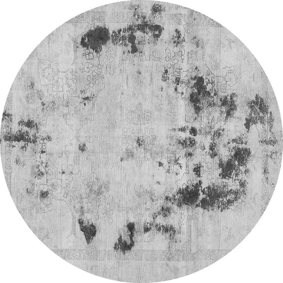 Ahgly Company Indoor Round Persian Gray Bohemian Area Rugs, 7' Round