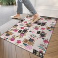 thumbnail image 4 of Yorkie and Pioneer Flower Door Rugs,Washable Non Slip Door Mats Indoor,Decorative Door Mats,Entry Mat Indoor for Entrance,Bedroom,Kitchen,Bathroom,17"x30", 4 of 6