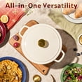 thumbnail image 3 of CAROTE 5QT Enamel Cast Iron Dutch Oven, 9.5 Inch Round Soup Pot with Lid, Induction Compatible,Colorful, 3 of 7