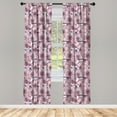 thumbnail image 4 of Ambesonne Floral Window Curtains, Spring Botany Orchid Flower, Each 28" W x 84" L, Pink and Purple Grey, 4 of 4