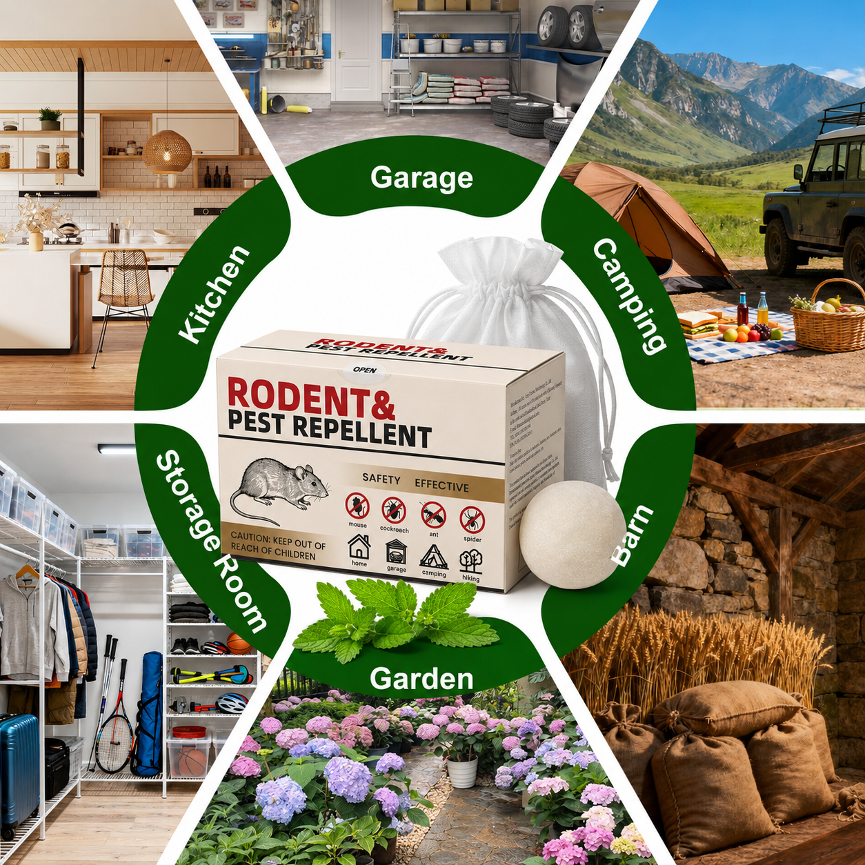 MouseRodentRepellent, 36 Balls Peppermint Oil Mouse Traps for Rat Mice, Ant, Roach, Spider, Squirrel, Nature Mouse Deterrent for Indoor Outdoor Use, for Garden, Home