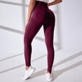 thumbnail image 5 of UngA High Waisted Leggings for Women Full Length Soft Tummy Control High Waisted Yoga Pants for Athletic Workout Womens Legging Wine,S, 5 of 7