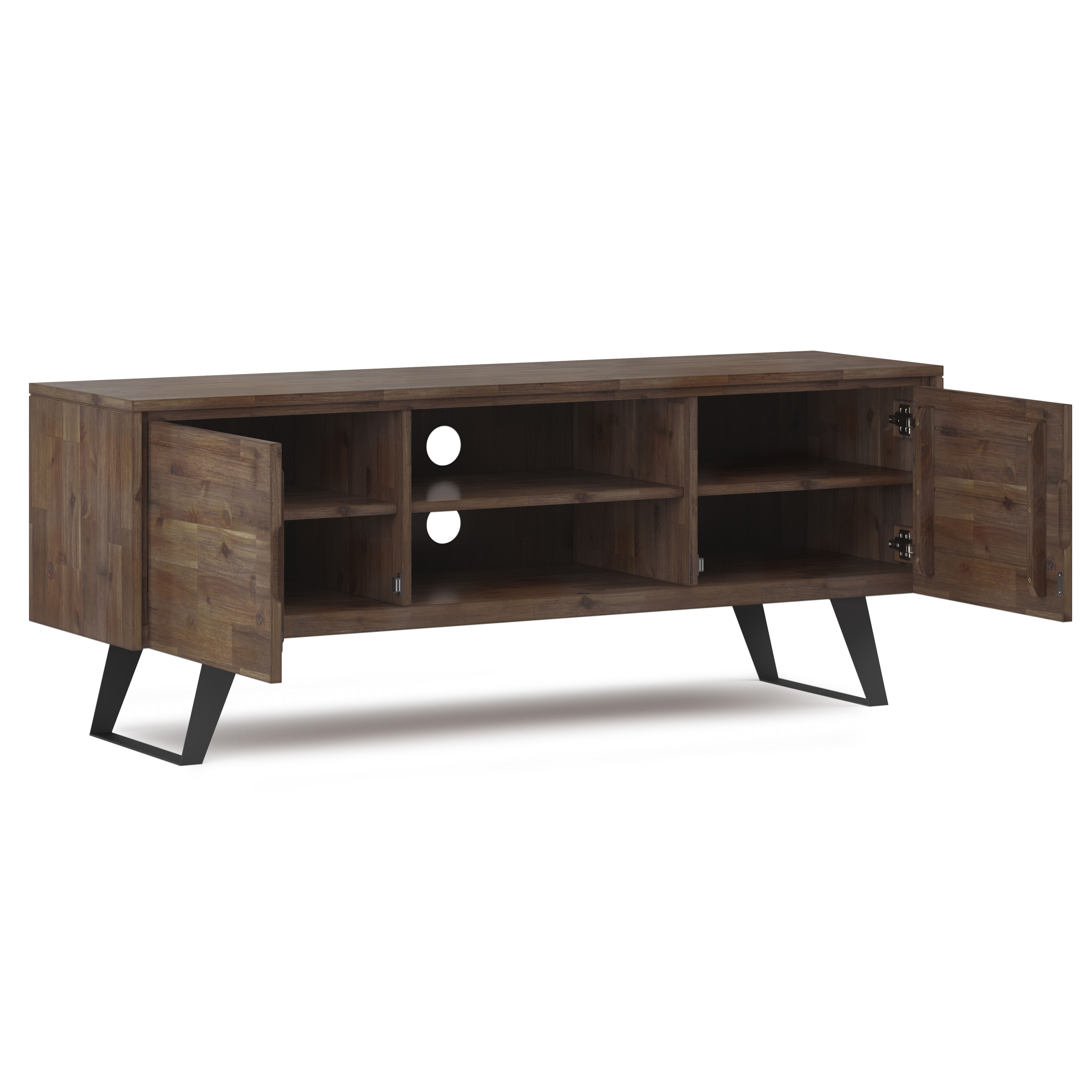 Simpli Home Lowry 63" Solid Wood Modern TV Stand in Rustic Aged Brown - image 2 of 13