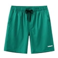 thumbnail image 3 of TANBOM Men's Stylish Polyester Five Beach Shorts Lightweight Breathable Adjustable Drawstring Green M, 3 of 9