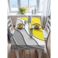 thumbnail image 3 of Yellow Grey Ombre Rectangle Tablecloth, Modern Geometric Abstract Aesthetics Cream Waterproof & StainResistant Tablecloth, Oil-proof Table Cover for Dining/Party/Wedding/Camping/Buffet 60x102 In, 3 of 9