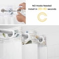 thumbnail image 2 of No Hook Shower Curtain with Snap in Liner, Easter Spring Floral Bunny with Leaves Waterproof Bath Curtain with See Through Top Window, Nature Plant on Wooden Board Shower Curtains 48x72in, 2 of 9