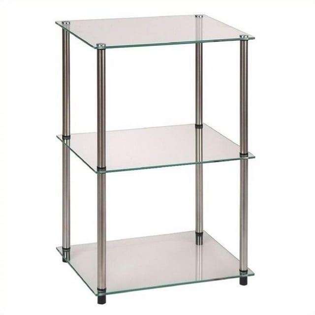 Convenience Concepts Designs2Go Table de Lampe Classique en Verre Transparent à 3 Niveaux
