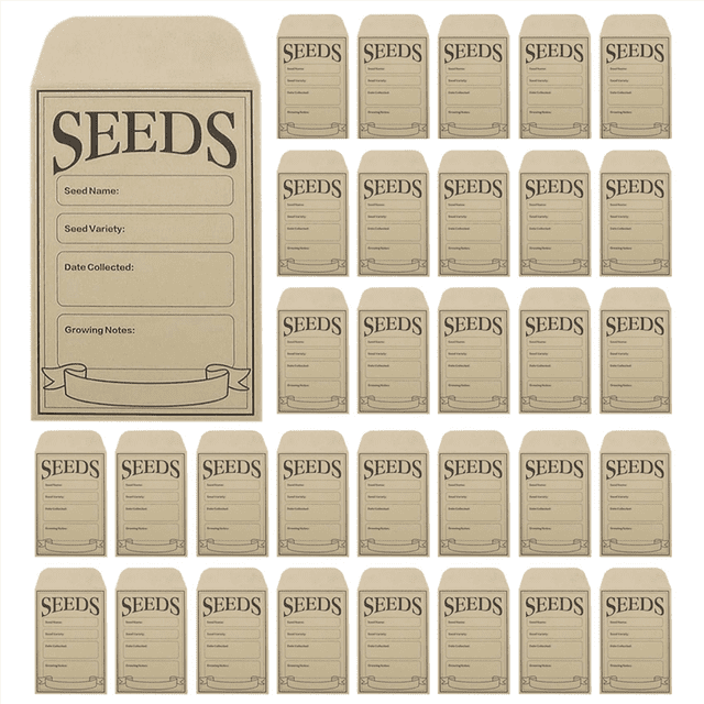 300PCS Seed Packets Envelopes: Self Sealing Kraft Small Seed Envelopes for Seed Storage Resealable Seed Saving Envelopes,300 x Seed Packets Envelopes,Brown