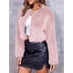 thumbnail image 5 of Chaqueta de piel sintética recortada a la moda para mujer, cárdigan de manga larga con frente abierto, Parka esponjosa informal, abrigo corto peludo, 5 of 5